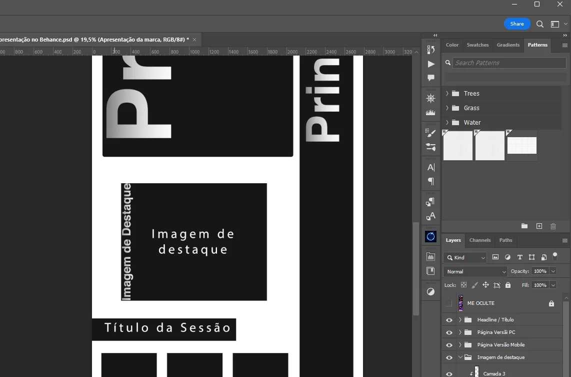 Modelo de Portfólio Editável do  Behance