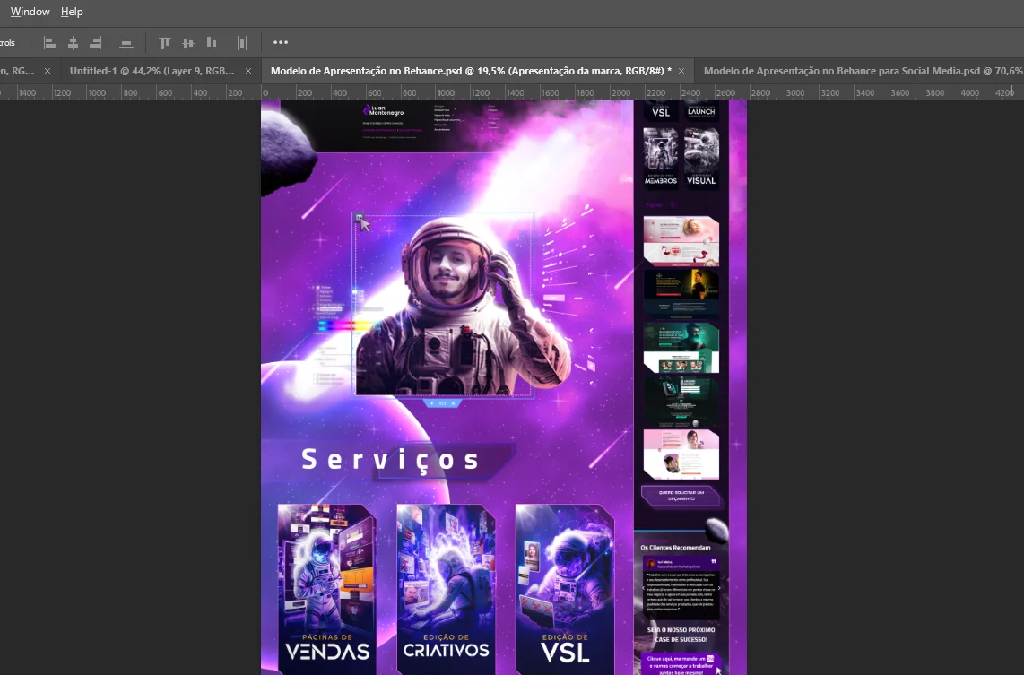 Modelo de Apresentação Editável do Behance