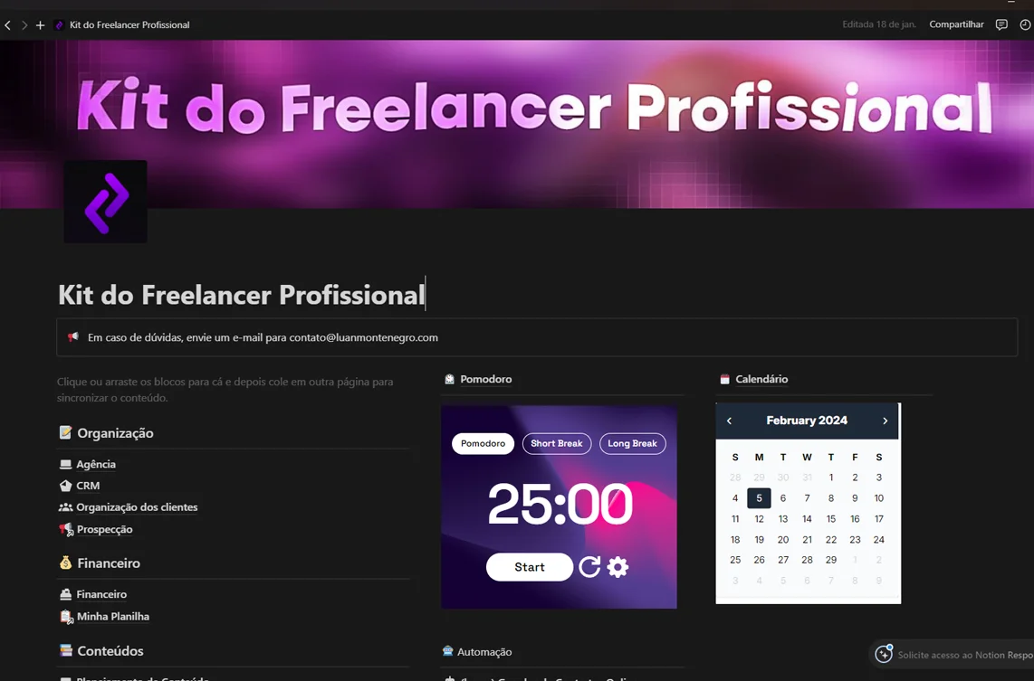 Notion Profissional que eu mesmo uso